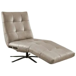 KAWOLA Relaxliege LETICIA motorisch Leder grau