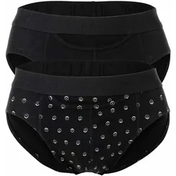 HOM Herren Slips, 2er Pack - Mini Briefs HO1 Gabriele #2, Baumwollmischung Schwarz M