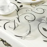 Tischschutz mit Blumen Bedruckt Dicke 1.5mm,Transparente Matt Tischfolie abwischbar,Gefrostet Tischdecken rutschfeste,Schreibtisch Ölbeständig,Tischmatte Durchsichtige Wasserdicht (F,70x110cm)