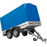 Zweiachsiger Anhänger 264x125 UNITRAILER GARDEN 264/2 KIPP mit H-1100 Rahmen und blauer Plane