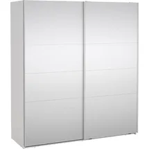VCM Catania Schiebetürenschrank 2 Türen mit Spiegel 180x200cm weiß.