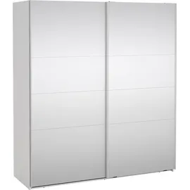 VCM Catania Schiebetürenschrank 2 Türen mit Spiegel 180x200cm weiß.