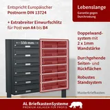 AL Briefkastensysteme 50 Fächer Premium Stand Briefkasten Anlage in RAL 7016 Anthrazit Grau, Post A4, robust, wetterfest, Artikelnummer: 132P50S5P7016