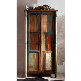 MASSIVMOEBEL24.DE Schrank Altholz 90x45x180 Mehrfarbig lackiert Fable #12