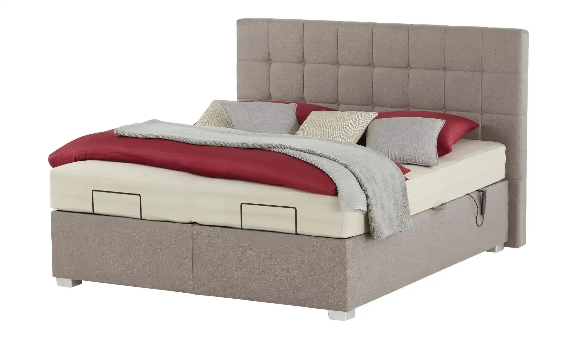 vanDoorn Motor-Boxspringbett mit Bettkasten Ohio , beige , Maße (cm): B: 172 H: 129