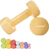 ScSPORTS® Hantel-Set Vinyl Kurzhanteln 2er Set 1-10kg Hantelset Fitness Gewichte orange