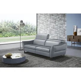 Egoitaliano "Dafne, elegantes Designsofa mit hohem Sitzkomfort", wahlw. mit elektrischer Relaxfunktion, Kopfteile manuell verstellbar blau