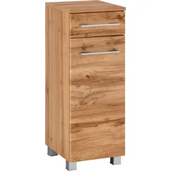 Unterschrank WELLTIME "Soria", braun (eichefarben, eichefarben), B:30cm H:84cm T:35cm, Schränke, Bad-Unterschrank