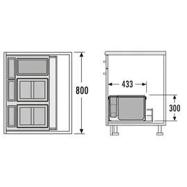 HAILO Abfallsystem AS XXL 800 12 l Grau