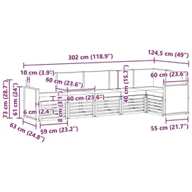 vidaXL Ecksofa Set 5 pcs Loungeset beige