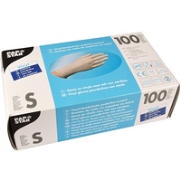 PAPSTAR 100 Handschuhe, Vinyl puderfrei transparent Größe S