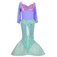Lito Angels Prinzessin Arielle Meerjungfrau Kleid Kostüm Party Verkleidung für Kinder Mädchen Größe 3-4 Jahre 104 (Tag-Nummer 100)