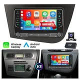 ESSGOO DAB+ Für Seat Leon 1P1 2005-2012 Carplay Android 15 Autoradio GPS Navi Autoradio (RDS, 4+64GB(optional), Digitalradio (DAB), FM, Apple Carplay Android Auto GPS Navi WIFI BT EQ) schwarz
