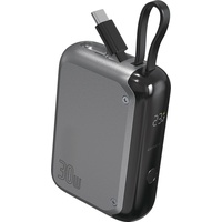 4smarts Powerbank Pocket mit USB-C Kabel 10000mAh - spacegrau
