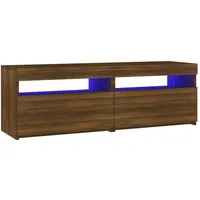 VidaXL TV-Schrank mit LED-Leuchten Braun Eichen-Optik 120x35x40 cm