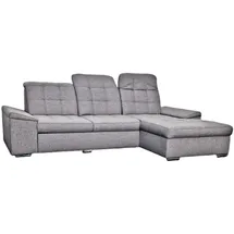 Sarb-Bijou Ecksofa New York 2 Sitzer links Recamiere rechts Bett Bettkasten Webstoff Anthrazit Grau Federkernpolsterung - Grau