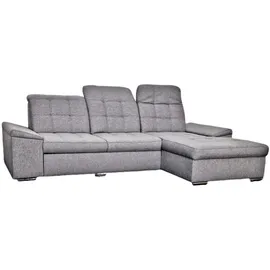 Sarb-Bijou Ecksofa New York 2 Sitzer links Recamiere rechts Bett Bettkasten Webstoff Anthrazit Grau Federkernpolsterung - Grau