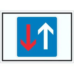 Vorrang vor Gegenverkehr Symbol Aufkleber A2 (420x594mm)
