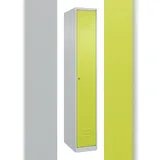 C+P Spind Classic PLUS, 1 Abteil, HxBxT 185x30x50cm, Zylinderschloss, Hellgrau/Clowngrün von PROREGAL