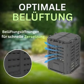 ViD Komposter 300 Liter Schwarz Garten Schnellkomposter