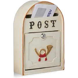 Relaxdays Briefkasten antik beige