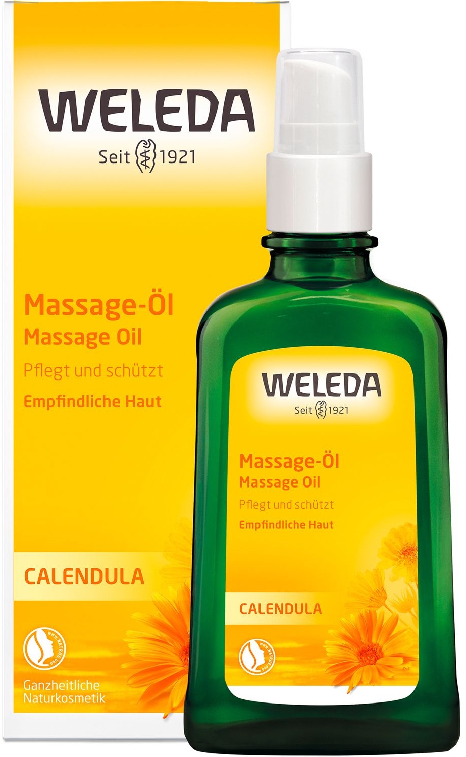Weleda Massageöl Calendula - pflegt und nährt empfindliche Haut, hält sie glatt und geschmeidig