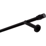 MDEKOR Gardinenstange schwarz 400 cm 1-läufig 19 mm aus Metall Wandbefestigung Zylinder