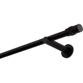 MDEKOR Gardinenstange schwarz 400 cm 1-läufig 19 mm aus Metall Wandbefestigung Zylinder