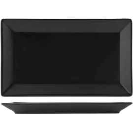 H&H Osaka rechteckige Teller 25 x 15 cm Schwarz 6er Set