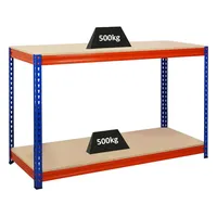 Proregal Werkbank STRONG BEAST HxBxT 90x150x60cm Fachlast 500kg Blau-Orange