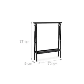 Relaxdays Klappbock, 2er Set, Belastung bis 100 kg, stabiler Gerüstbock, Arbeitshöhe 75 cm, platzsparend, Stahl, schwarz