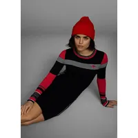 KangaROOS Strickkleid Langarm Gestreift Rot/Schwarz/Weiß 46