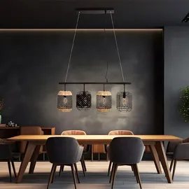 Nowa Rattan 4-flg. 74 cm schwarz Holzgeflecht