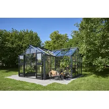 Juliana Orangerie Gewächshaus Alu Anthrazit ESG 3 mm 21,5 m2