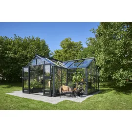Juliana Orangerie Gewächshaus Alu Anthrazit ESG 3 mm 21,5 m2
