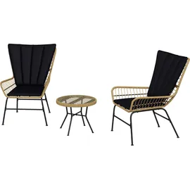 Outsunny Rattan-Sitzgruppe 3-tlg. Schwarz