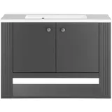 Home Affaire Waschtisch HOME AFFAIRE "WESTMINSTER, Waschbeckenunterschrank inkl. Waschbecken, Metallgriffe", grau (grau dunkel), B:80cm H:58cm T:46cm, Waschtische, Waschtisch, in 2 Farben verfügbar, hängend, inkl. Waschbecken, Breite 80 cm