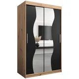 abiks möbel Schwebetürenschrank MADRYT 120 x 200 x 62 cm Schwarz