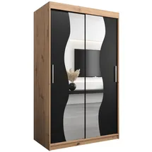 abiks möbel Schwebetürenschrank MADRYT 120 x 200 x 62 cm Schwarz