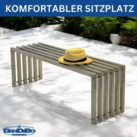 DanDiBo Ambiente Gartenbank 115 x 44 x 115 cm Silber