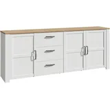 Forte Sideboard Bohol 220,8 x 87 x 42 cm Riviera Eiche / Sibiu Lärche Hell