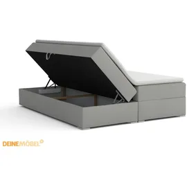 dein schlaf 24 BOXBETT LON III 160/200 in Cord Hellgrau H4 - Hellgrau