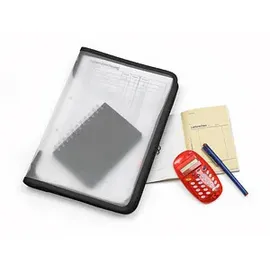 FolderSys Reißverschlussbeutel A4 transparent/schwarz 0,5 mm, 1 St.