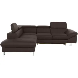 Cotta Ecksofa »Driver L-Form«, mit Kopfteilverstellung, wahlweise mit Bettfunktion & Bettkasten braun