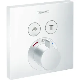 Hansgrohe ShowerSelect Thermostat Unterputz Theromstat Shower Select, für 2 Verbraucher, Mattweiß
