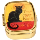 e Chat Noir Pillendose Pillendöschen aus Metall Dose für Tabletten