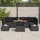 vidaXL Garten Essgruppe mit Kissen 8-Tlg Schwarz und Braun 3349932