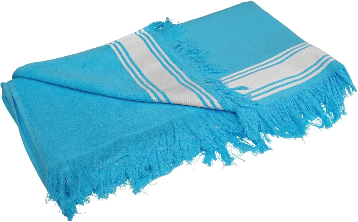 Kariban Fouta Strandtuch K128 turquoise/white one size