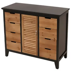Mendler Apothekerkommode 80 x 91 x 40 cm Schwarz