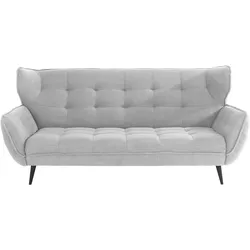 3-Sitzer LEONIQUE "Ariana", grau (light grau), B:221cm, 100% Polyester, Sofas, Big-Sofa bzw. stylischer Hochlehner